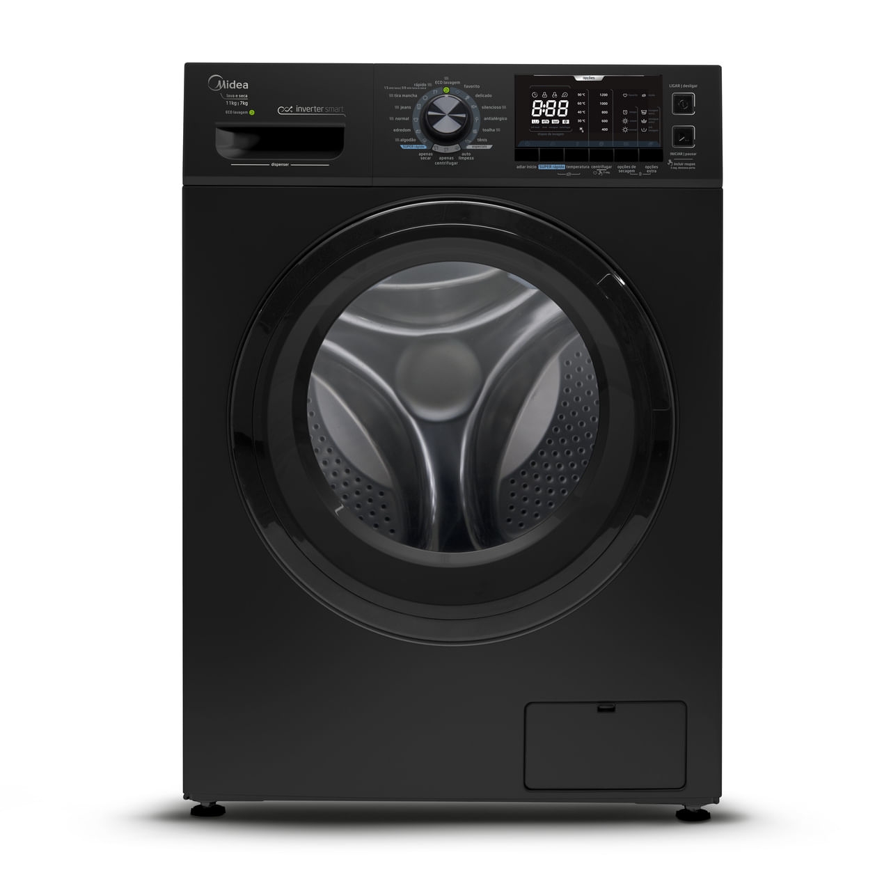 Lava e Seca Midea Storm Wash 11Kg Preto 127V Lava e Seca Midea Storm Wash Inverter 11Kg Preto 127V