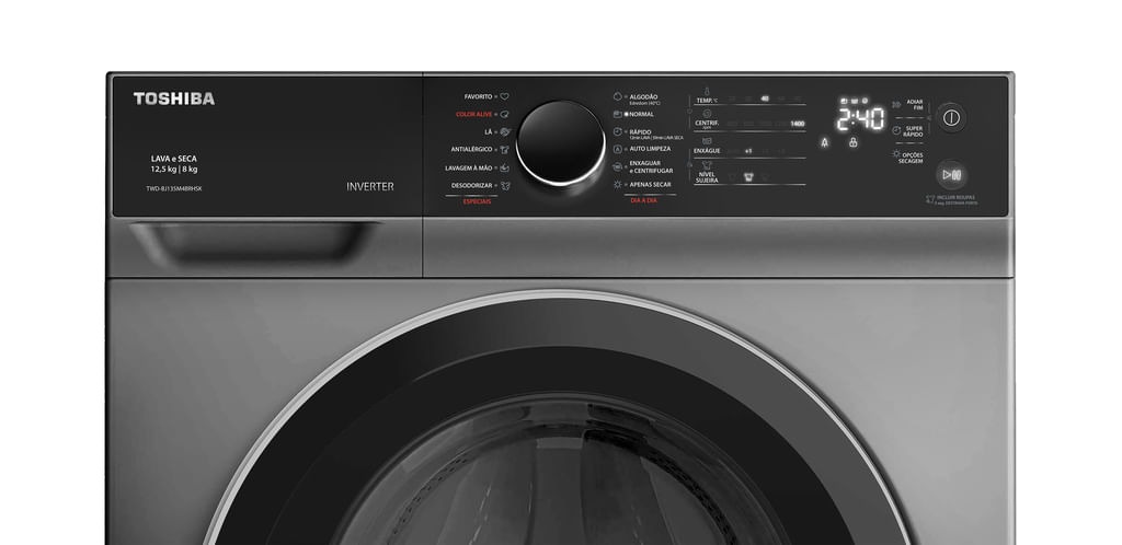 Lava e Seca Toshiba GreatWaves 12,5kg Grafite 127V
