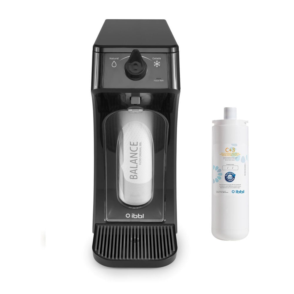 Purificador de Água IBBL E-Due Equilibrium Grafite Bivolt + Refil IBBL C+3