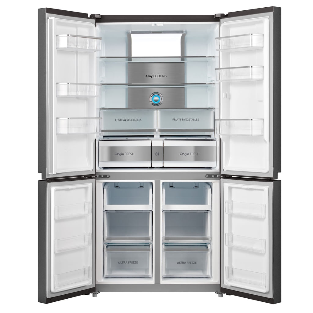 Refrigerador Toshiba French Door Convertzone 638L Cinza Morandi 127V