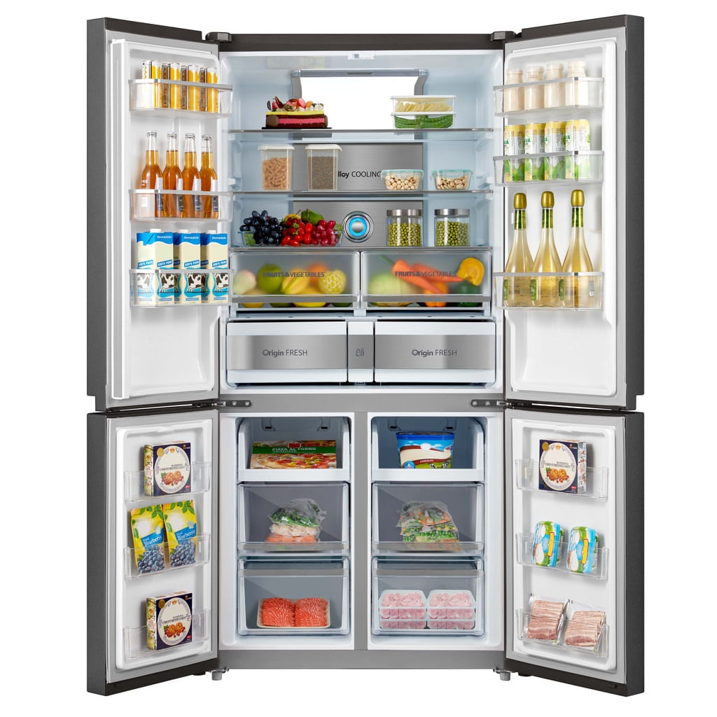 Refrigerador Toshiba French Door Convertzone 638L Cinza Morandi 127V