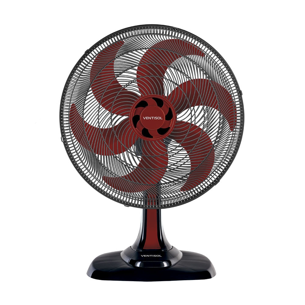 Ventilador De Mesa Ventisol Turbo 6 Pás 50cm Vermelho 127V