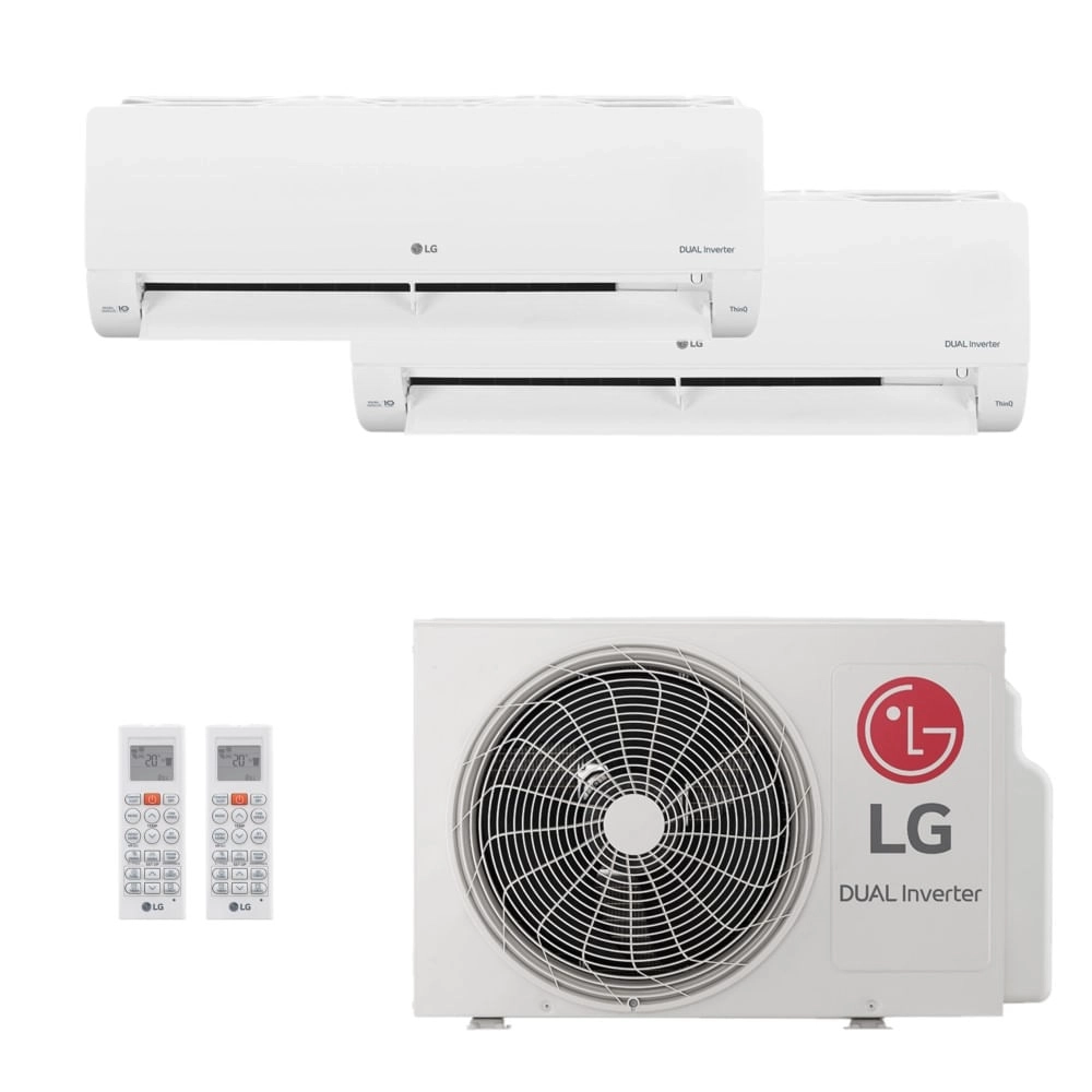 Ar-Condicionado Bi-Split HW LG Dual Inverter Voice 16.000 BTUs (1x Evap HW 9.000 + 1x Evap HW 12.000) R-32 Só Frio 220V
