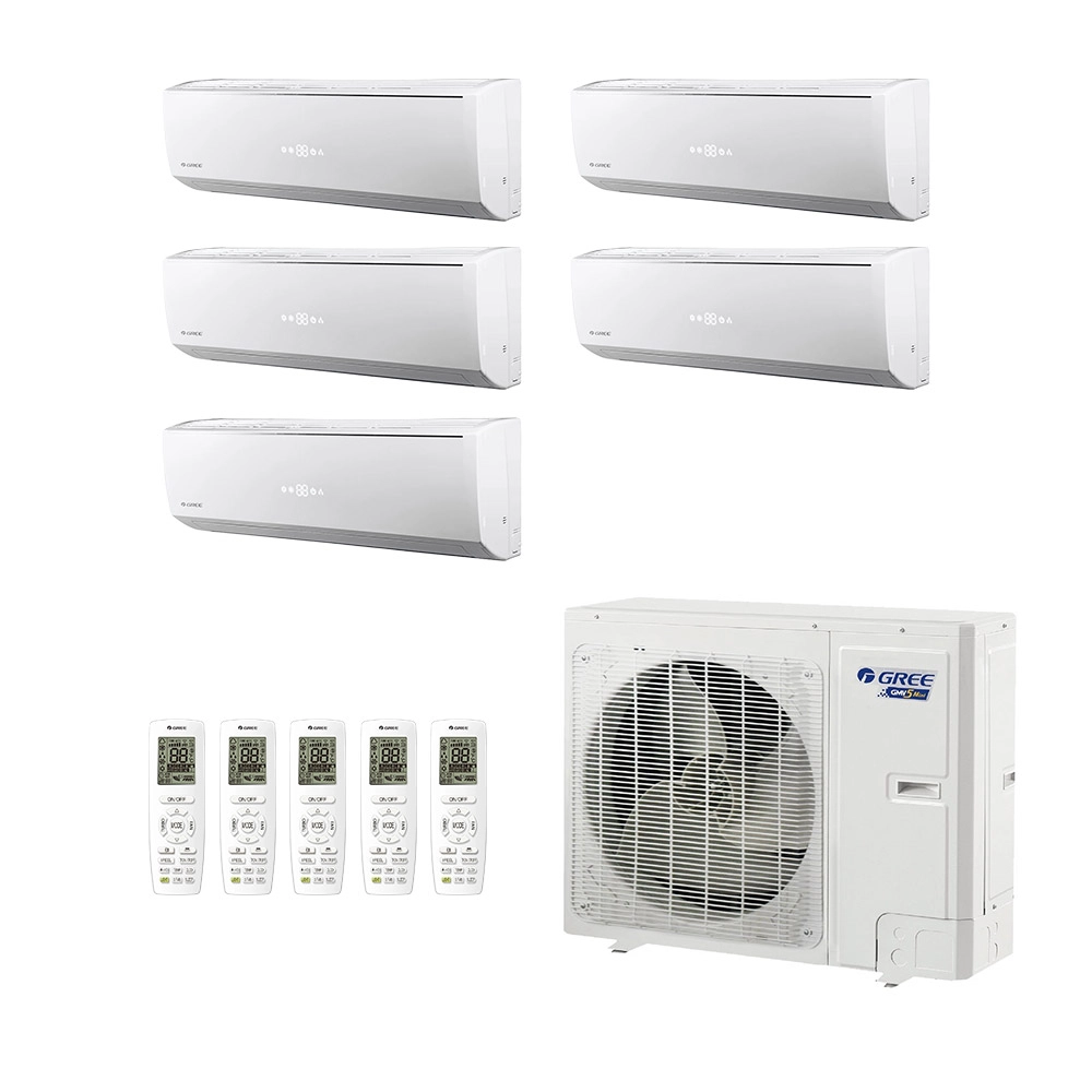 Ar-Condicionado Mini VRF Gree 5HP (2x Evap HW 9.000 + 2x Evap HW 12.000 + 1 Evap HW 24.000) Quente/Frio 220V