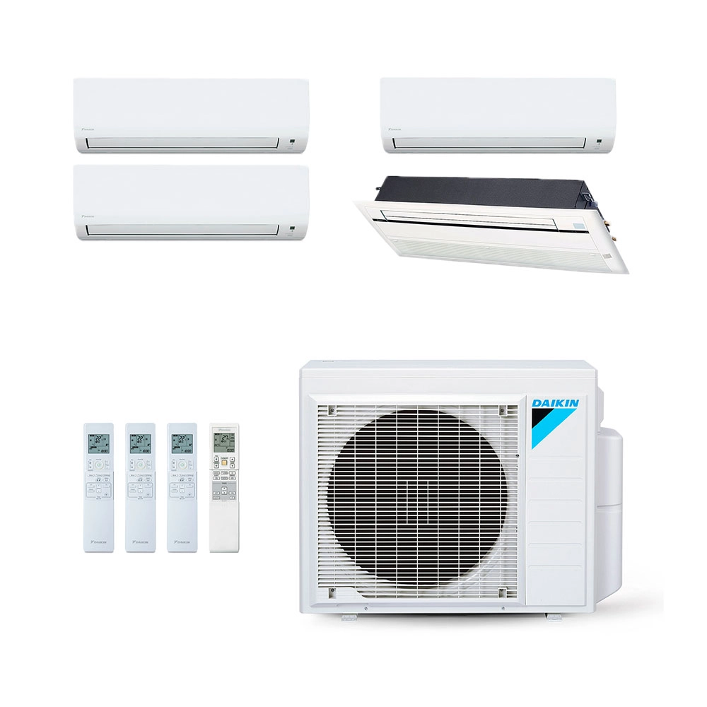 Ar-Condicionado Multi Split Inverter Daikin 34.000 (2x Evap HW 9.000 + 1x Evap HW 12.000 + 1x Evap Cassete 1 Via 18.000) Quente/Frio 220V