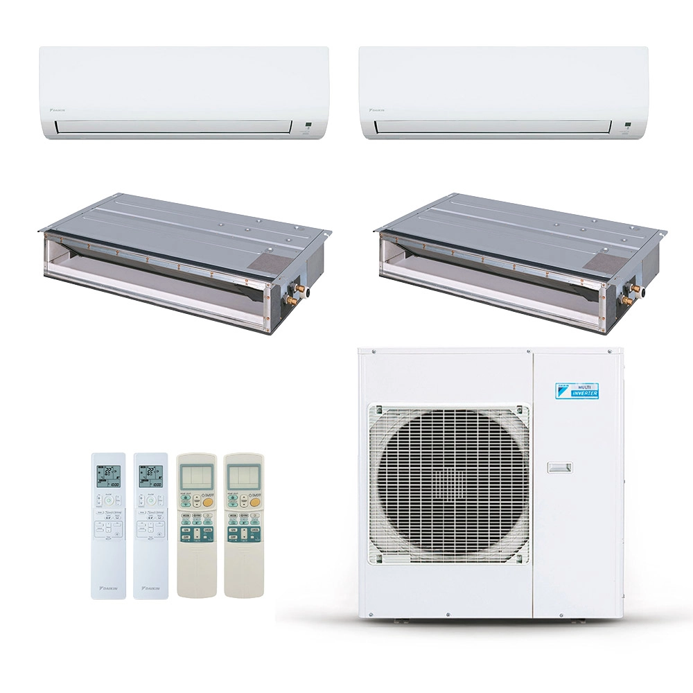 Ar-Condicionado Multi Split Inverter Daikin 38.000 BTUs (2x Evap HW 9.000 + 2x Evap Duto 18.000) Quente/Frio 220V