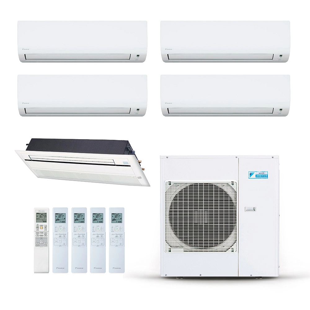 Ar-Condicionado Multi Split Inverter Daikin 38.000 BTUs (4x Evap HW 9.000 + 1x Evap Cassete 1 Via 12.000) Quente/Frio 220V Ar-Condicionado Multi Split Inverter Daikin 38.000 BTUs (4x Evap HW 9.000 + 1x Evap Cassete 1 Via 12.000) Quente/Frio 220V