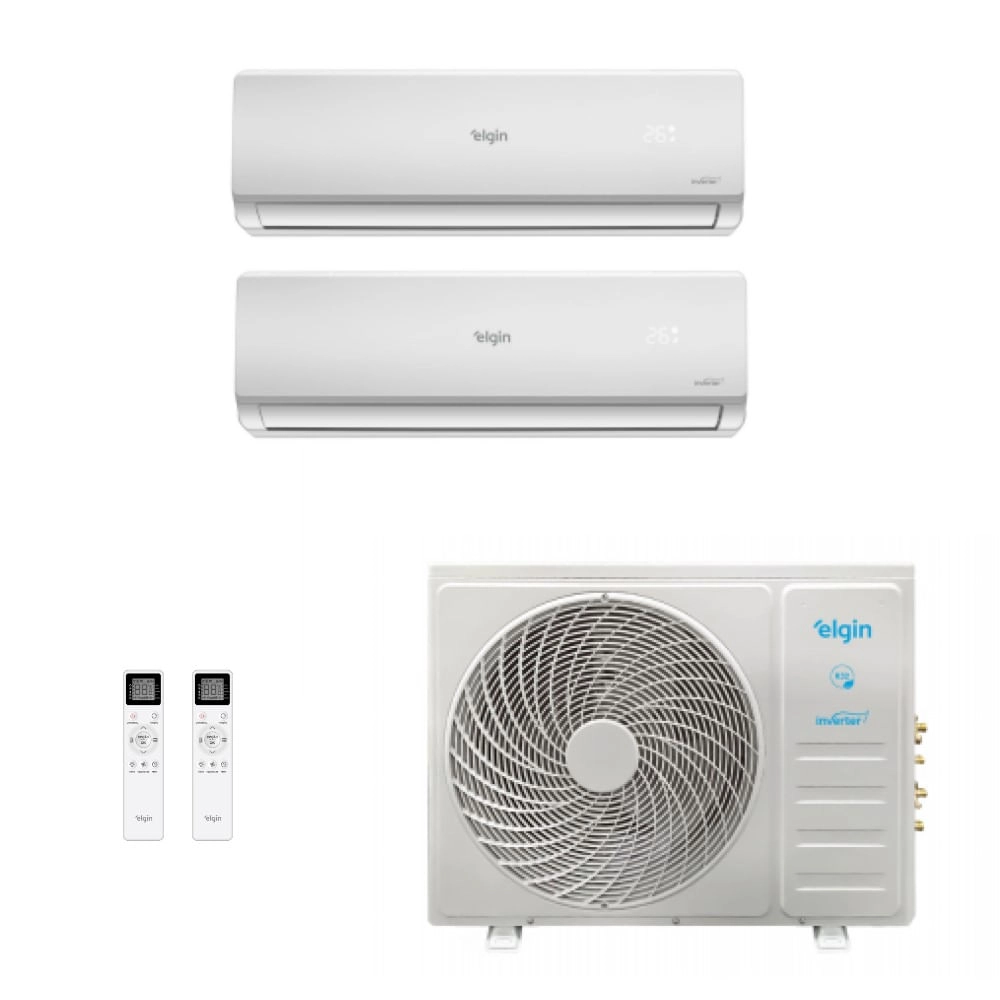 Ar-Condicionado Bi Split Inverter Elgin 18.000 (2x Evap HW 12.000) Quente/Frio 220V