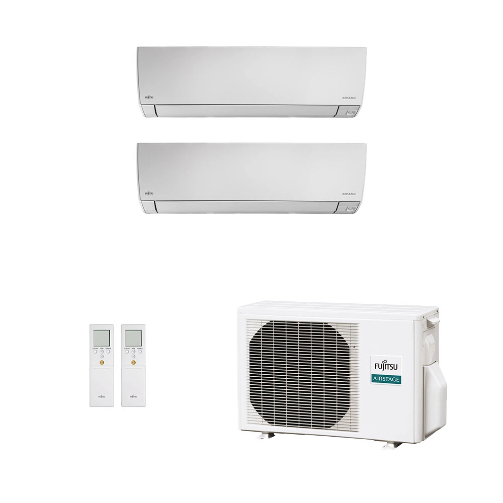 Ar-Condicionado Multi Split Inverter Fujitsu 14.000 BTUs (2x Evap HW 7.000) Quente/Frio 220V