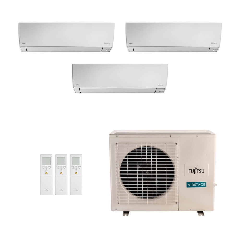 Ar-Condicionado Multi Split Inverter Fujitsu 18.000 (1x Evap HW 7.000 + 1x Evap HW 9.000 + 1x Evap HW 12.000) Quente/Frio 220V