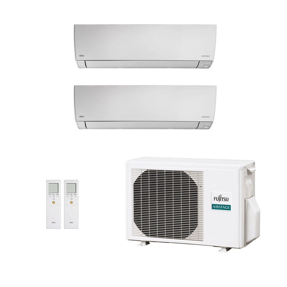 Ar-Condicionado Multi Split Inverter Fujitsu 18.000 (1x Evap HW 9.000 + 1x Evap HW 12.000) Quente/Frio 220V