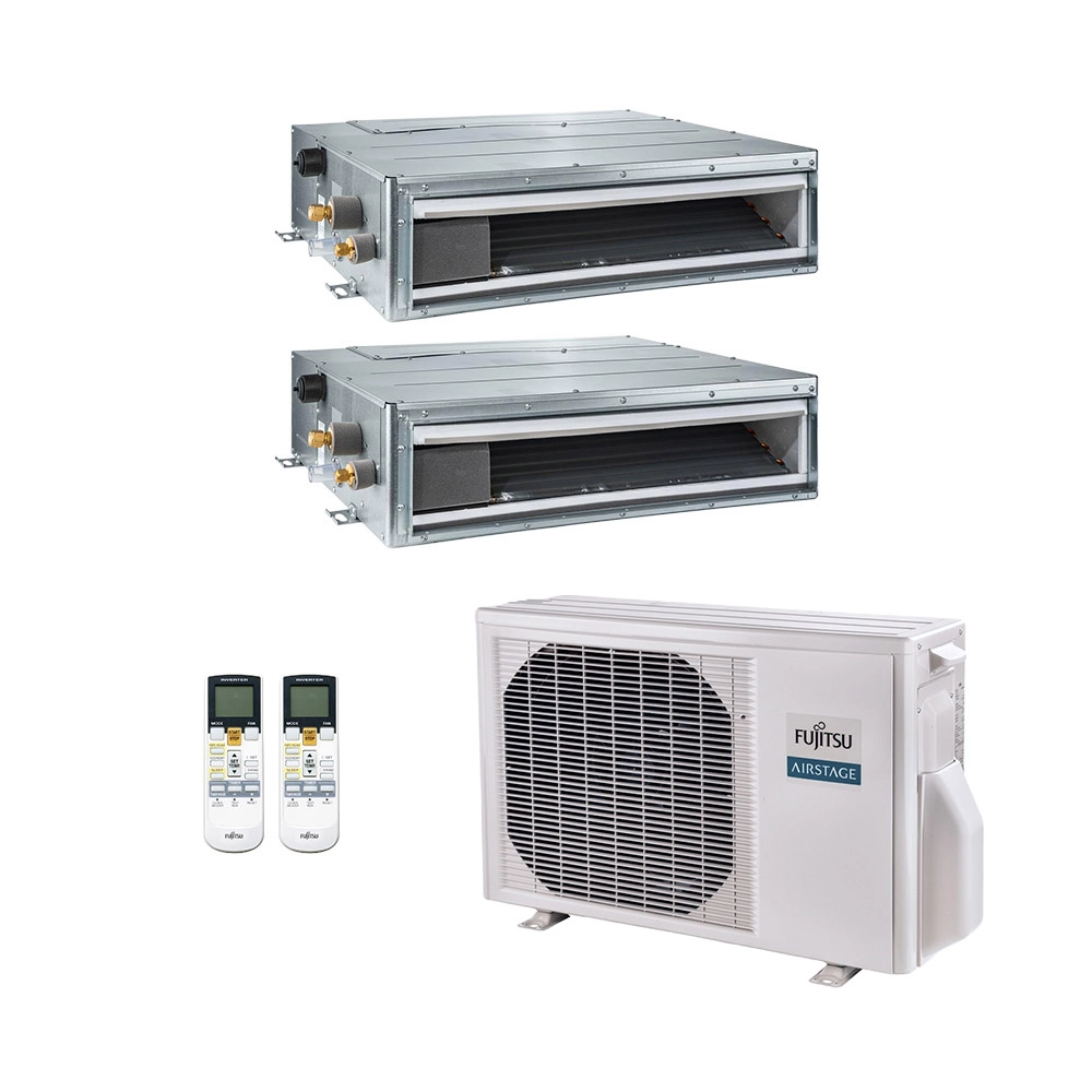 Ar-Condicionado Multi Split Inverter Fujitsu 18.000 (2x Evap Duto 12.000) Quente/Frio 220V