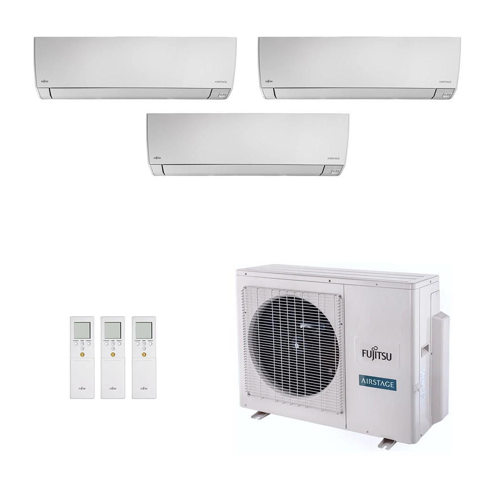Ar-Condicionado Multi Split Inverter Fujitsu 18.000 (3x Evap HW 9.000) Quente/Frio 220V