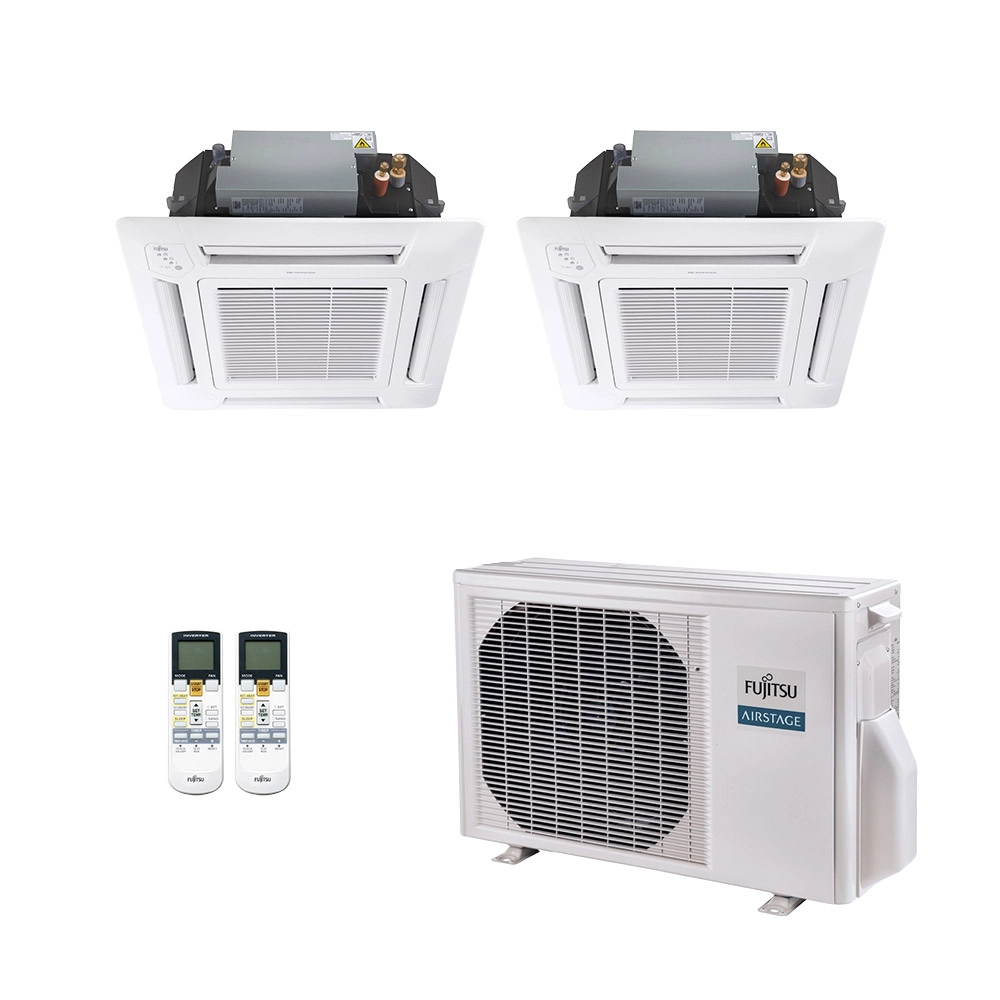 Ar-Condicionado Multi Split Inverter Fujitsu 18.000 BTUs (2 Evaporadoras Cassete 4 Vias 12.000 BTUS) Quente e Frio 220V Ar-Condicionado Multi Split Inverter Fujitsu 18.000 BTUs (2 Evaporadoras Cassete 4 Vias 12.000 BTUS) Quente e Frio 220V