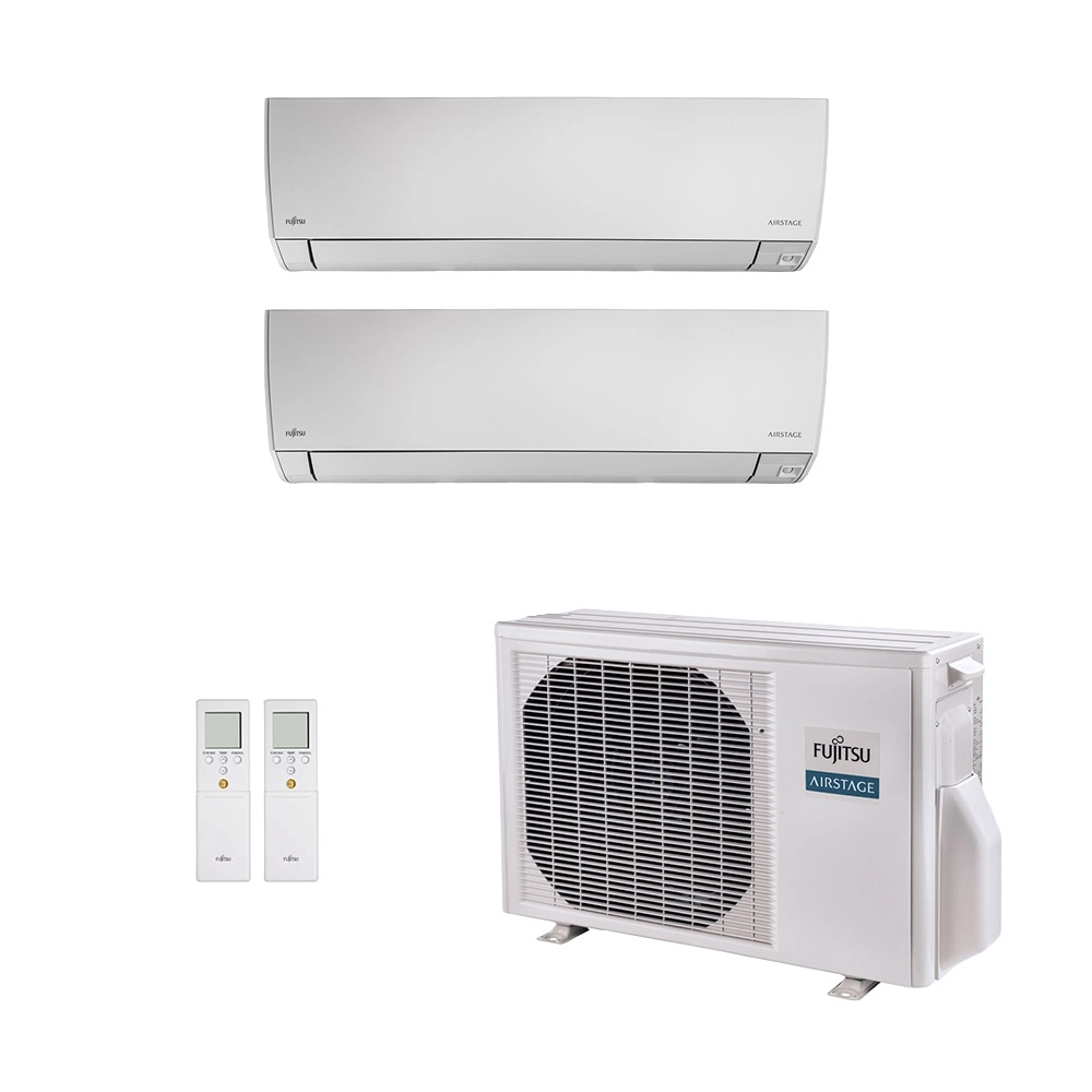 Ar-Condicionado Multi Split Inverter Fujitsu 18.000 BTUs (2x Evap HW 7.000) Quente/Frio 220V