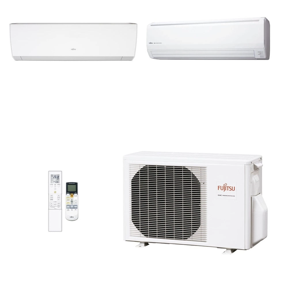 Ar-Condicionado Multi Split Inverter Fujitsu 23.000 BTUs (1 Evaporadora  9.000 BTUs + 1 Evaporadora 18.000 BTUs) Quente e Frio 220V