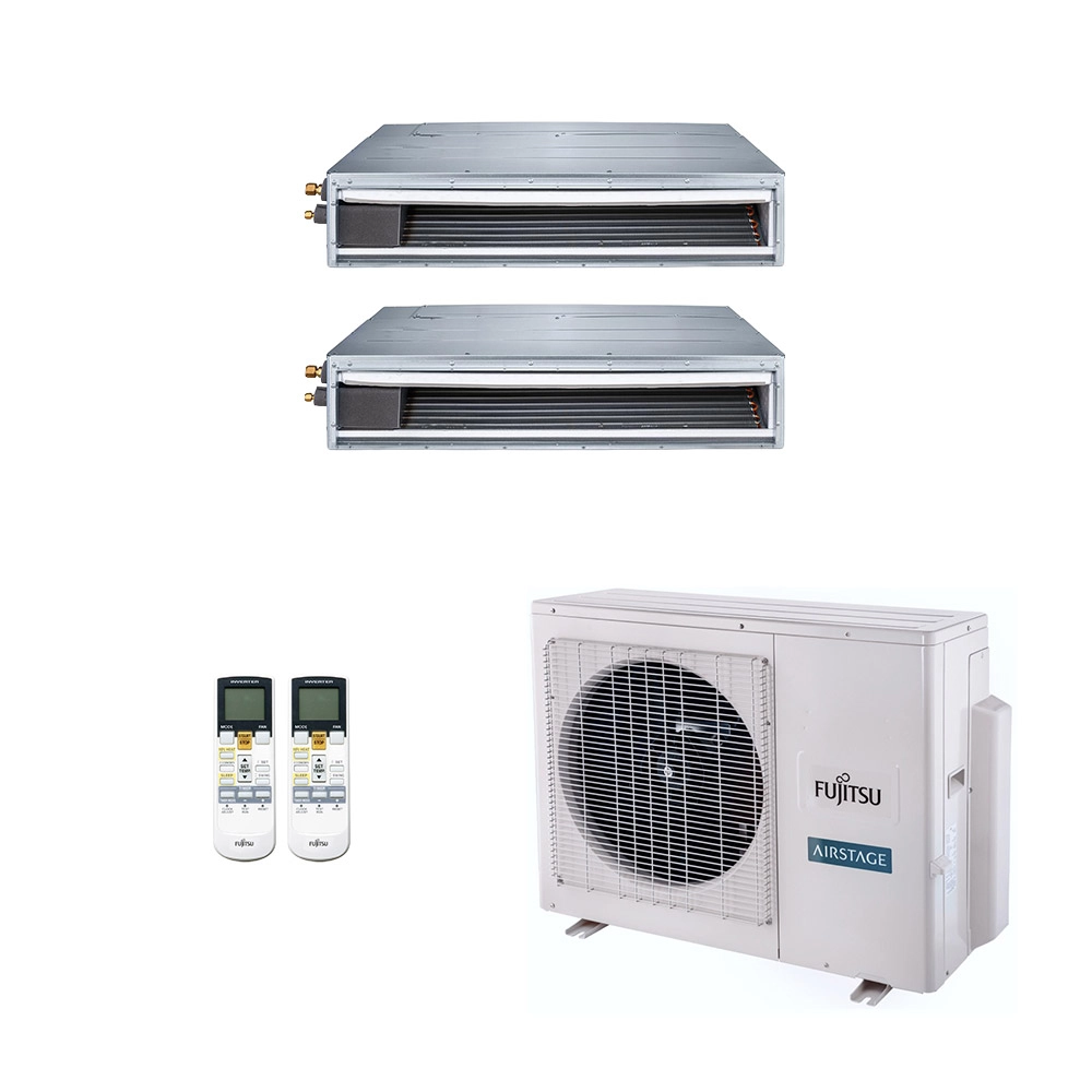Ar-Condicionado Multi Split Inverter Fujitsu 23.000 (2x Evap Duto 18.000) Quente/Frio 220V