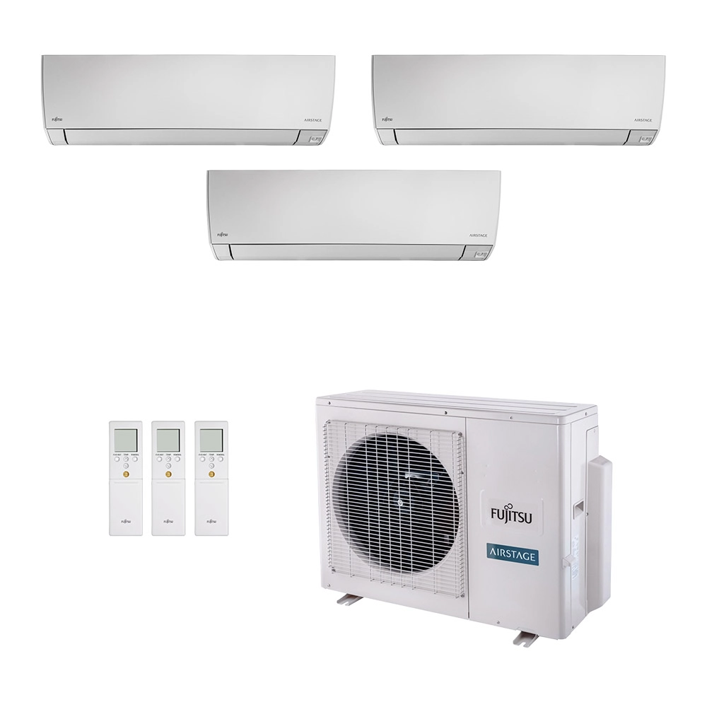 Ar-Condicionado Multi Split Inverter Fujitsu 23.000 (2x Evap HW 7.000 + 1x Evap HW 12.000) Quente/Frio 220V