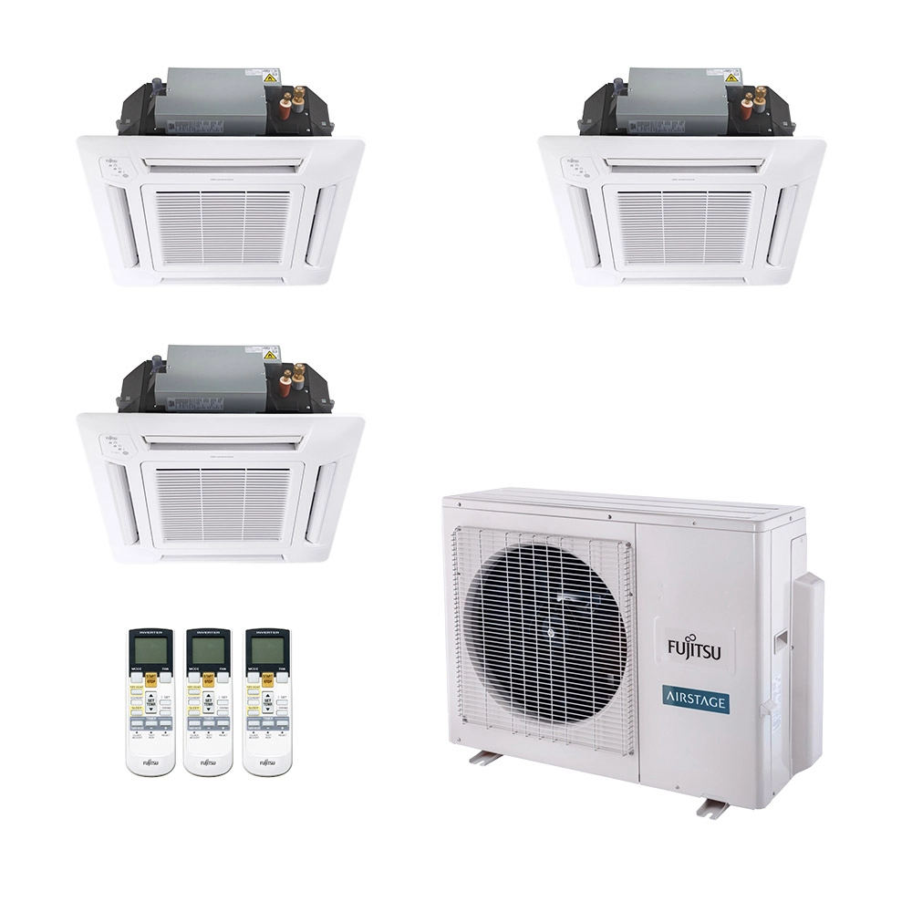 Ar-Condicionado Multi Split Inverter Fujitsu 23.000 (3x Evap Cassete 4 Vias 12.000) Quente/Frio 220V