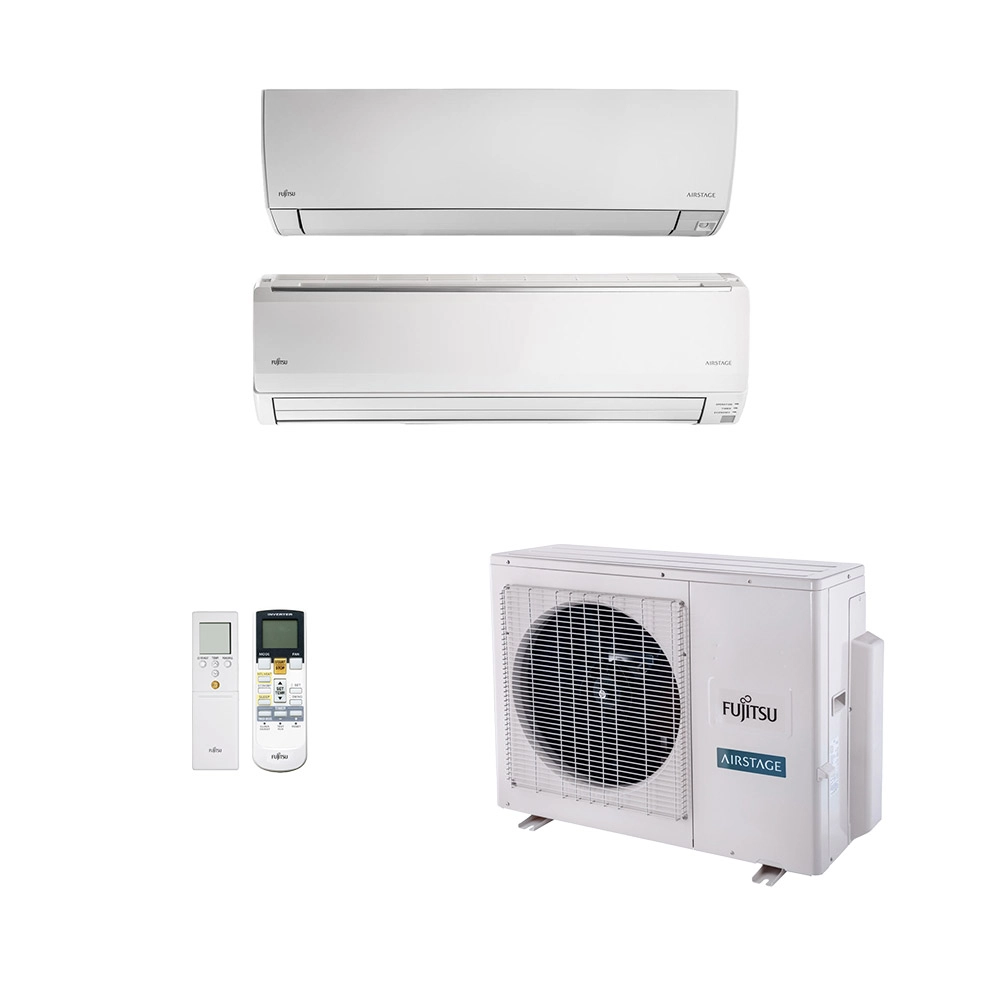Ar-Condicionado Multi Split Inverter Fujitsu 23.000 BTUs (1 Evaporadora  9.000 BTUs + 1 Evaporadora 18.000 BTUs) Quente e Frio 220V