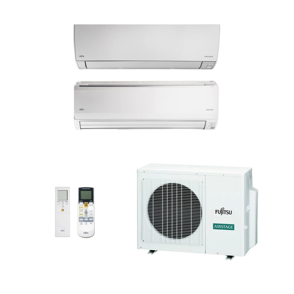 Ar-Condicionado Multi Split Inverter Fujitsu 23.000 BTUs (1 Evaporadora  9.000 BTUs + 1 Evaporadora 18.000 BTUs) Quente e Frio 220V