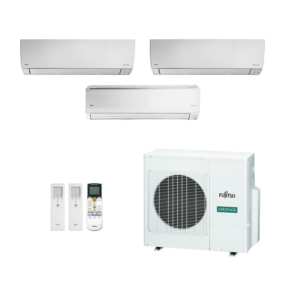 Ar-Condicionado Multi Split Inverter Fujitsu 27.000 (1x Evap HW 9.000 + 1x Evap HW 12.000 + 1x Evap HW 18.000) Quente/Frio 220V