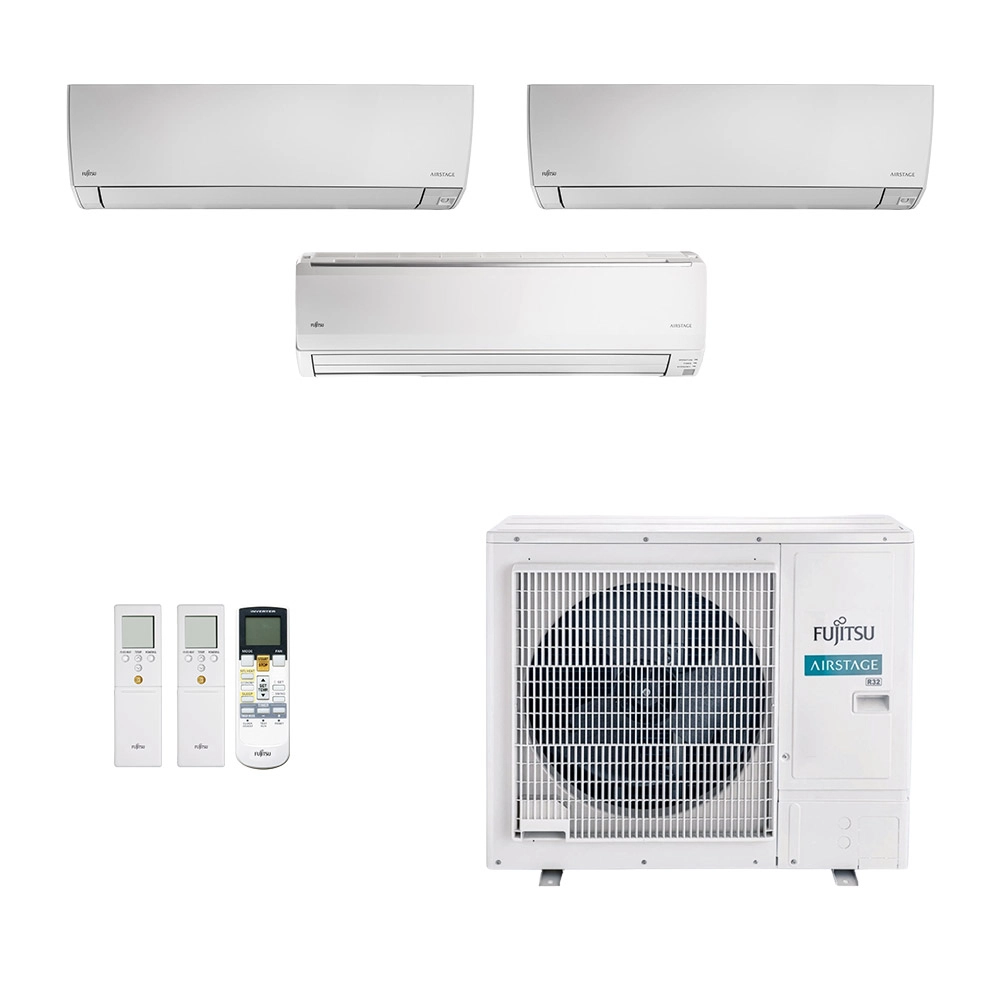 Ar-Condicionado Multi Split Inverter Fujitsu 27.000 (1x Evap HW 9.000 + 1x Evap HW 12.000 + 1x Evap HW 18.000) Quente/Frio 220V