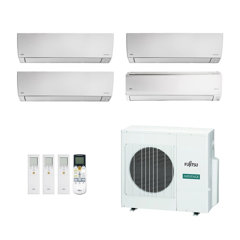 Ar-Condicionado Multi Split Inverter Fujitsu 27.000 (3x Evap HW 9.000 + 1x Evap HW 18.000) Quente/Frio 220V