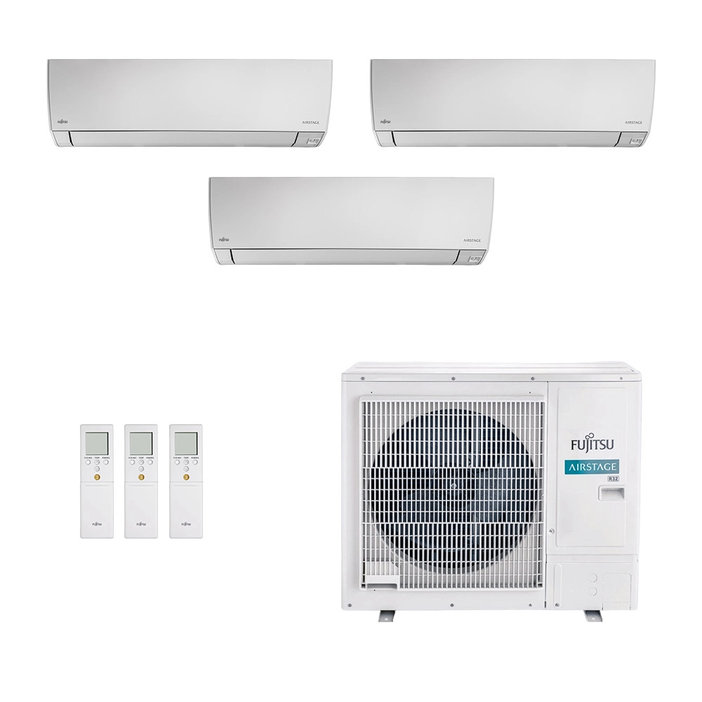 Ar-Condicionado Multi Split Inverter Fujitsu 27.000 (3x Evap HW 9.000) Quente/Frio 220V