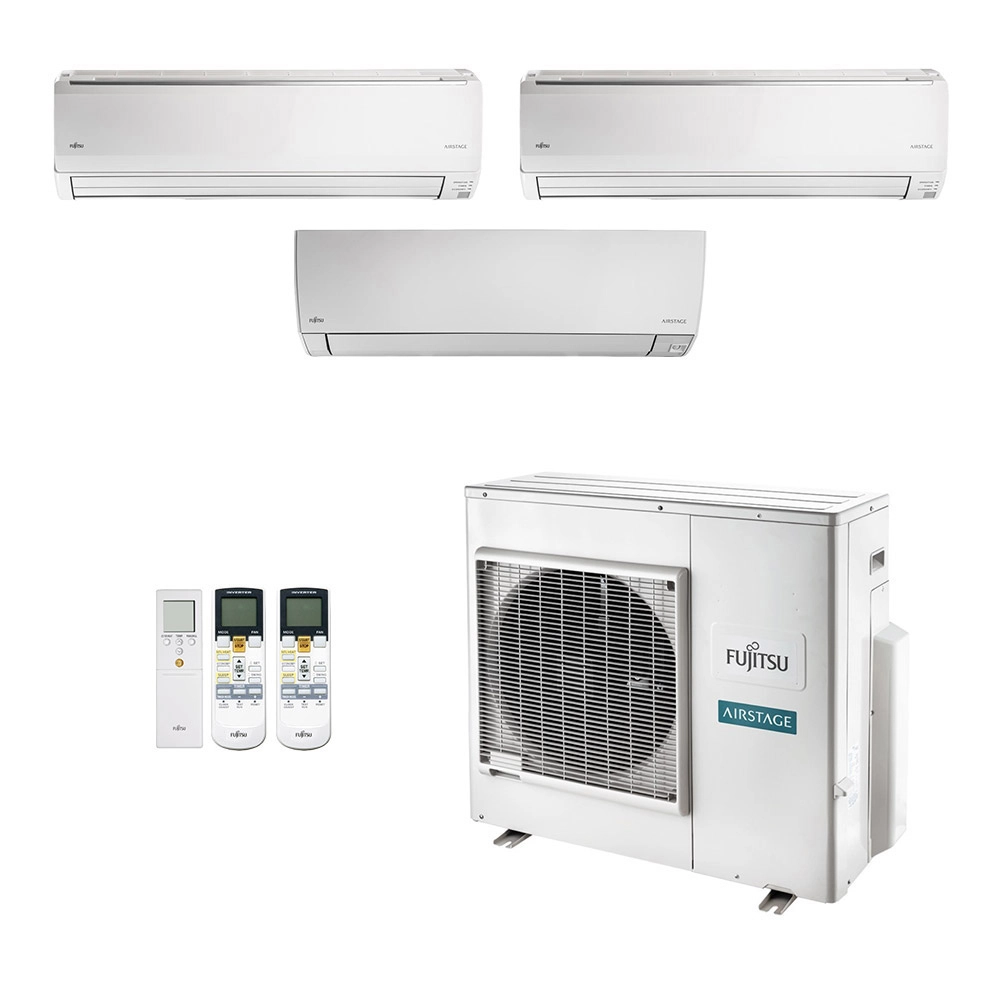 Ar-Condicionado Multi Split Inverter Fujitsu 35.000 (1x Evap HW 12.000 + 2x Evap HW 18.000) Quente/Frio 220V