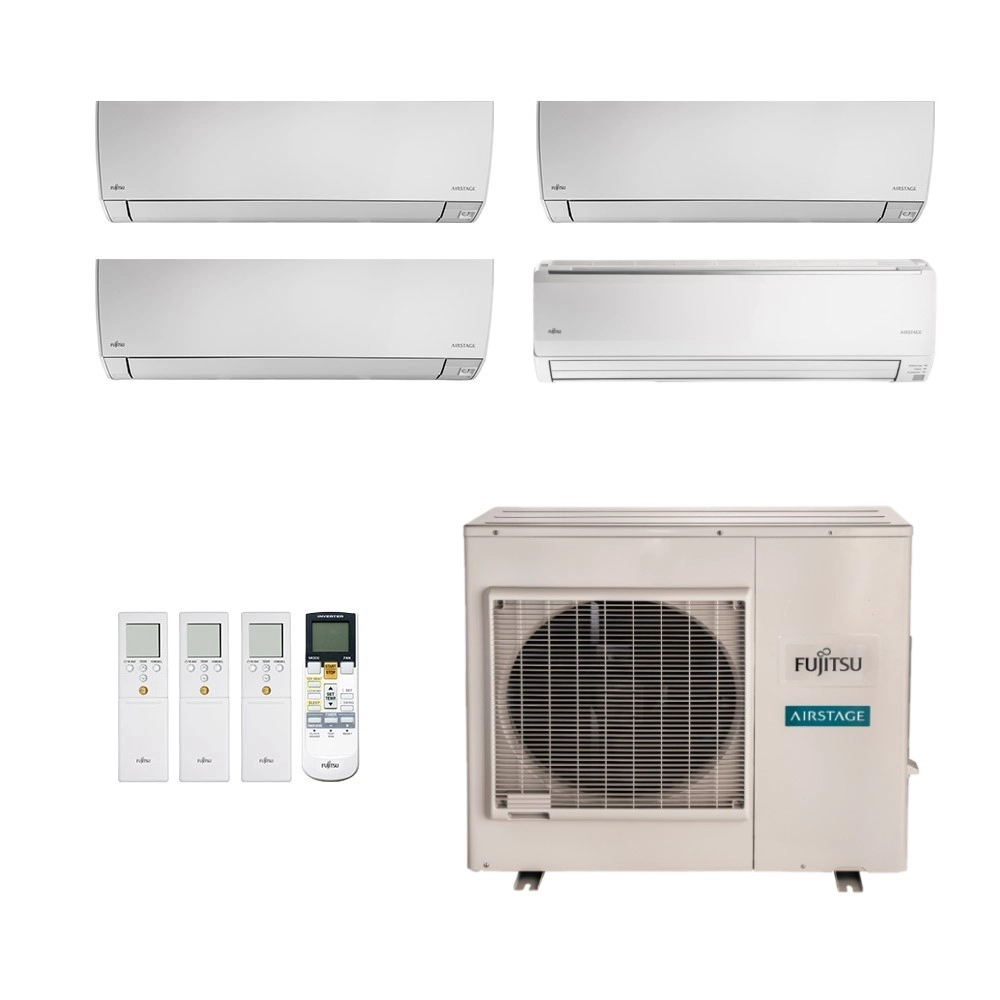 Ar-Condicionado Multi Split Inverter Fujitsu 35.000 (3x Evap HW 9.000 + 1x Evap HW 18.000) Quente/Frio 220V
