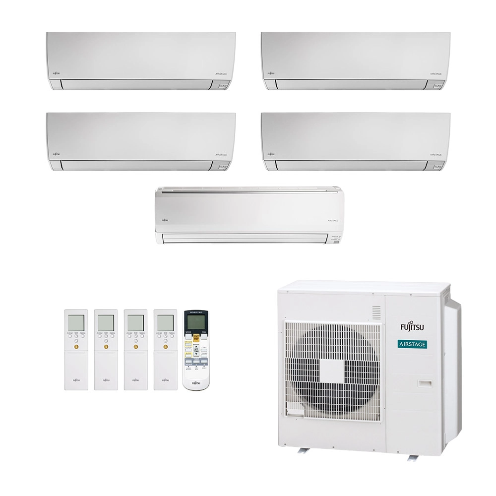 Ar-Condicionado Multi Split Inverter Fujitsu 45.000 (4x Evap HW 7.000 + 1x Evap HW 24.000) Quente/Frio 220V
