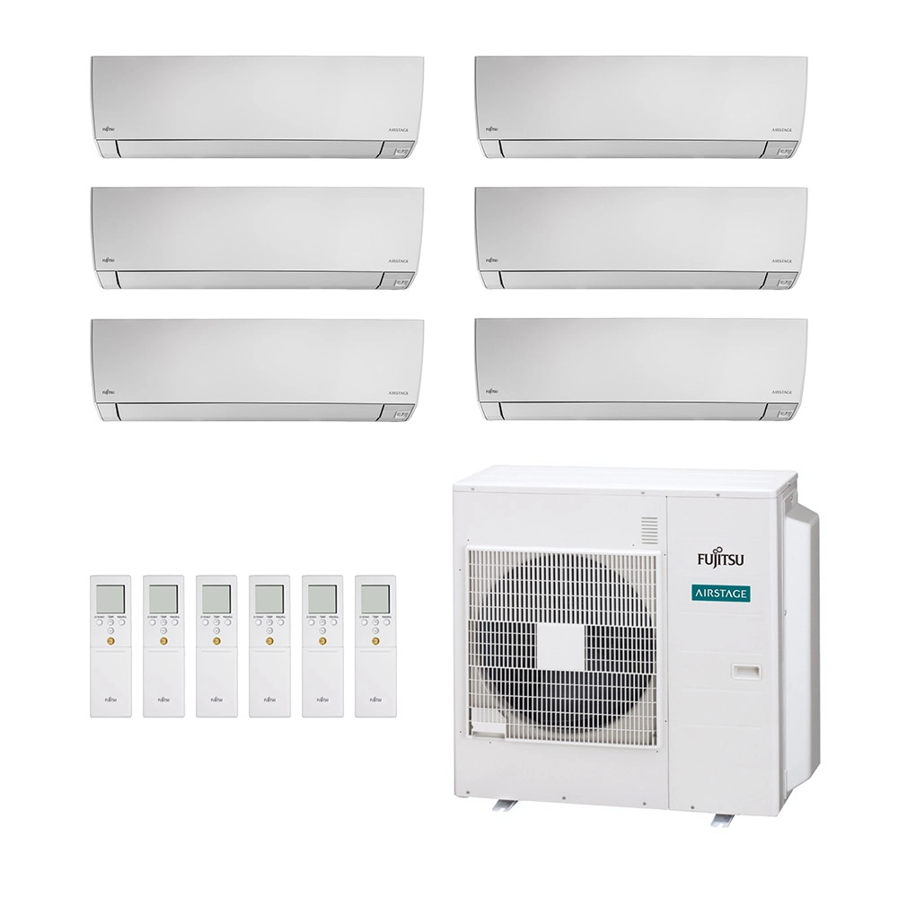 Ar-Condicionado Multi Split Inverter Fujitsu 45.000 (4x Evap HW 9.000 + 2x Evap HW 12.000) Quente/Frio 220V