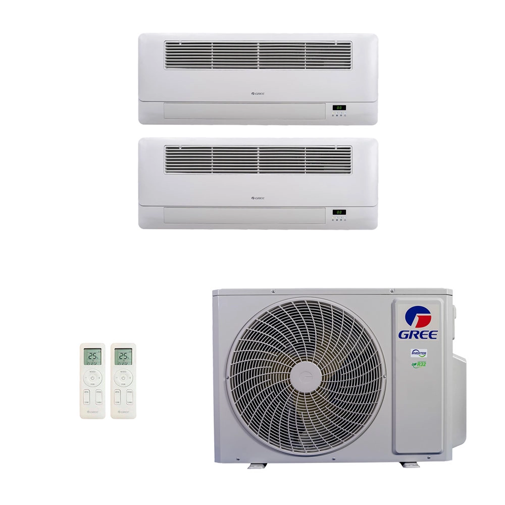 Ar-Condicionado Multi Split Inverter Gree 24.000 (2x Evap Cassete 1 Via 18.000) Quente/Frio 220V							