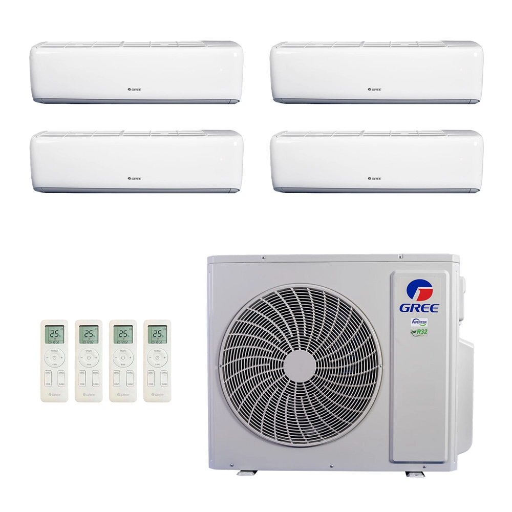 Ar-Condicionado Multi Split Inverter Gree 48.000 (3x Evap HW 9.000 + 1x Evap HW 24.000) Quente/Frio 220V