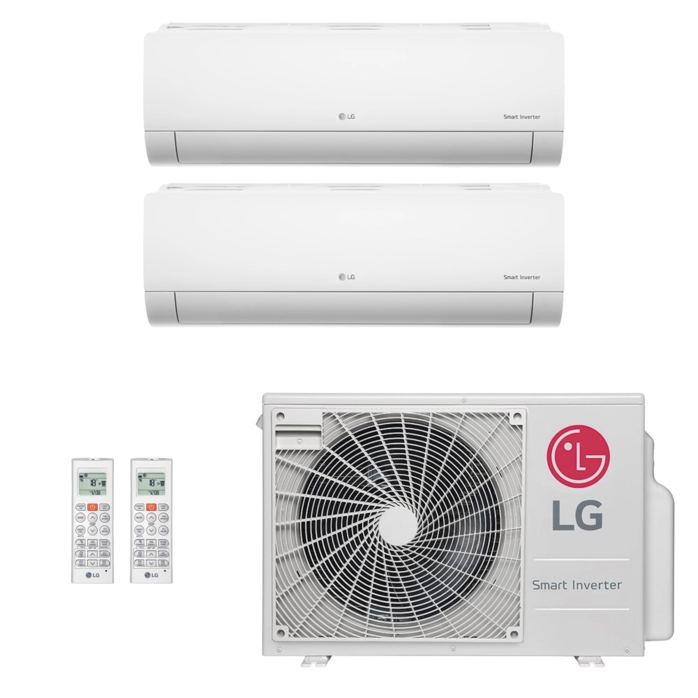 Ar-Condicionado Multi Split Inverter LG 18.000 (1x Evap HW 7.000 + 1x Evap HW 9.000) Quente/Frio 220V