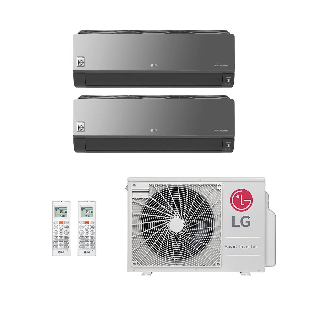 Ar-Condicionado Multi Split Inverter LG 18.000 (2x Evap HW Artcool 9.000) Quente/Frio 220V