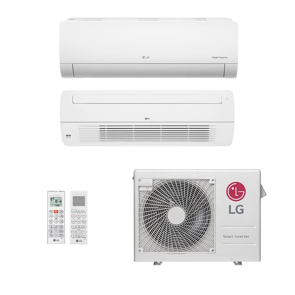 Ar-Condicionado Multi Split Inverter LG 21.000 (1x Evap HW 12.000 + 1x Evap Cassete 1 Via 18.000) Quente/Frio 220V