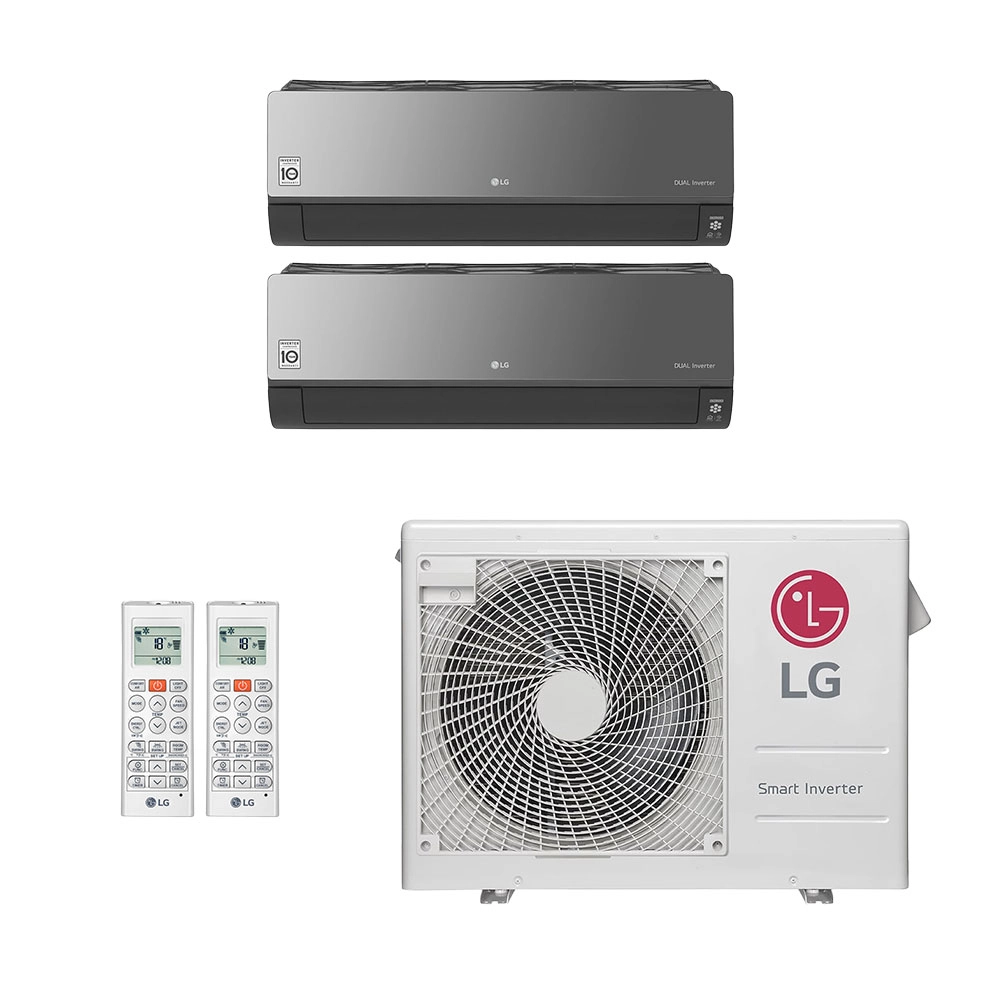Ar-Condicionado Multi Split Inverter LG 21.000 (1x Evap HW Artcool 9.000 + 1x Evap HW Artcool 18.000) Quente/Frio 220V