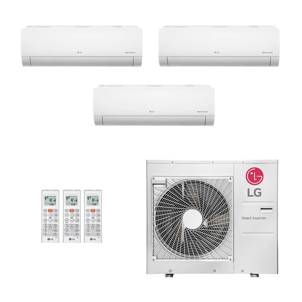 Ar-Condicionado Multi Split Inverter LG 21.000 (2x Evap HW 7.000 + 1x Evap HW 12.000) Quente/Frio 220V							
