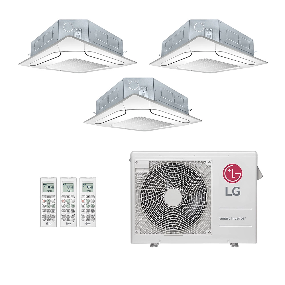 Ar-Condicionado Multi Split Inverter LG 21.000 (3x Evap Cassete 4 Vias 9.000) Quente/Frio 220V								
