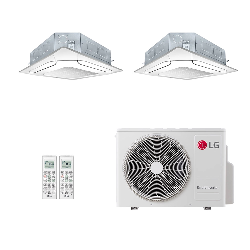 Ar-Condicionado Multi Split Inverter LG 24.000 (2x Evap Cassete 4 Vias 12.000) Só Frio 220V	