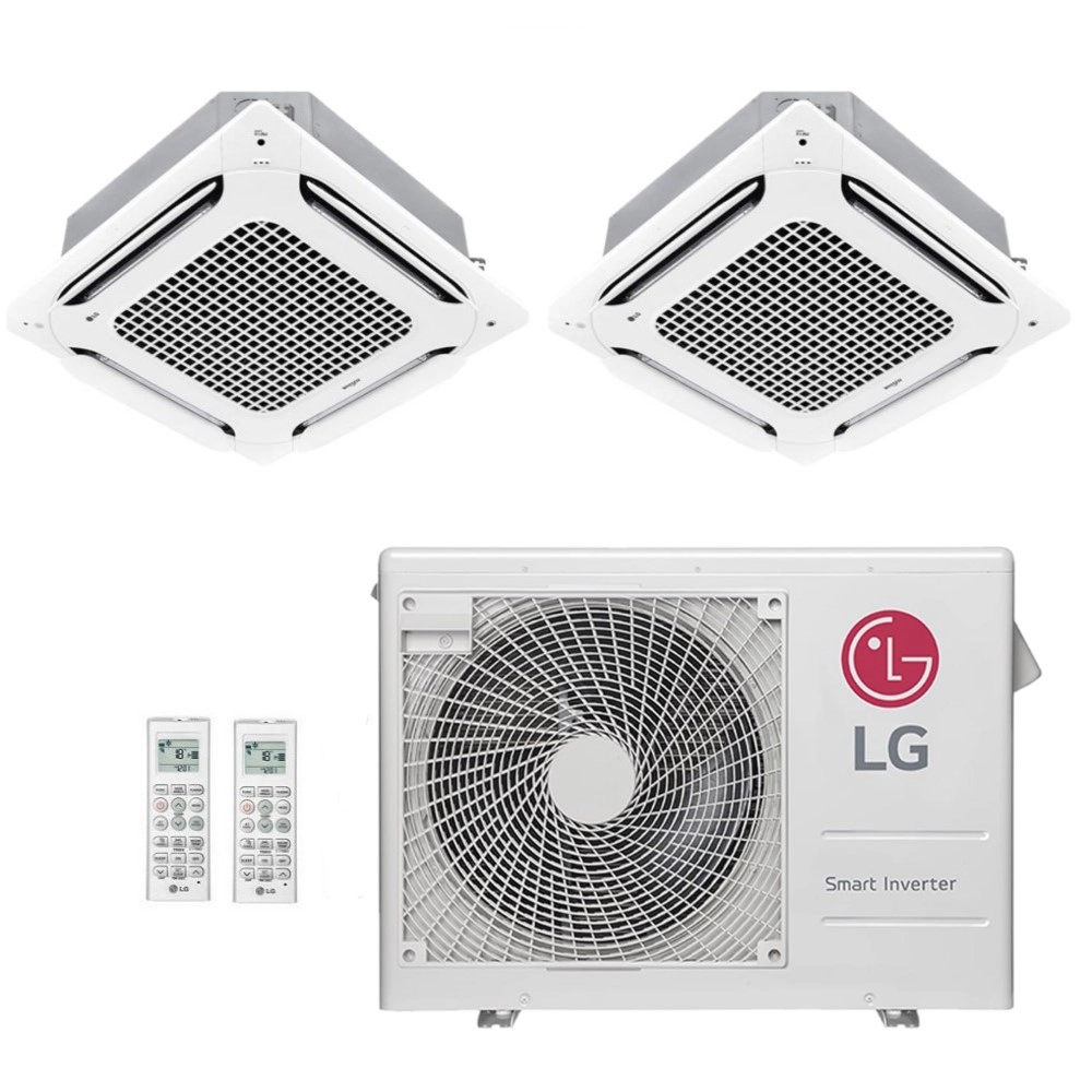 Ar-Condicionado Multi Split Inverter LG 24.000 (2x Evap Cassete 4 Vias 18.000) Quente/Frio 220V								
