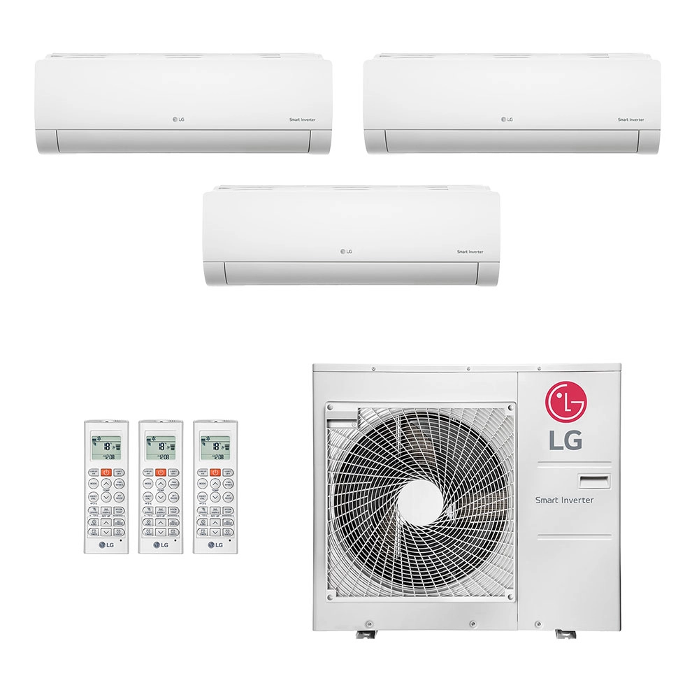 Ar-Condicionado Multi Split Inverter LG 30.000 (1x Evap HW 9.000 + 1x Evap HW 12.000 + 1x Evap HW 24.000) Quente/Frio 220V