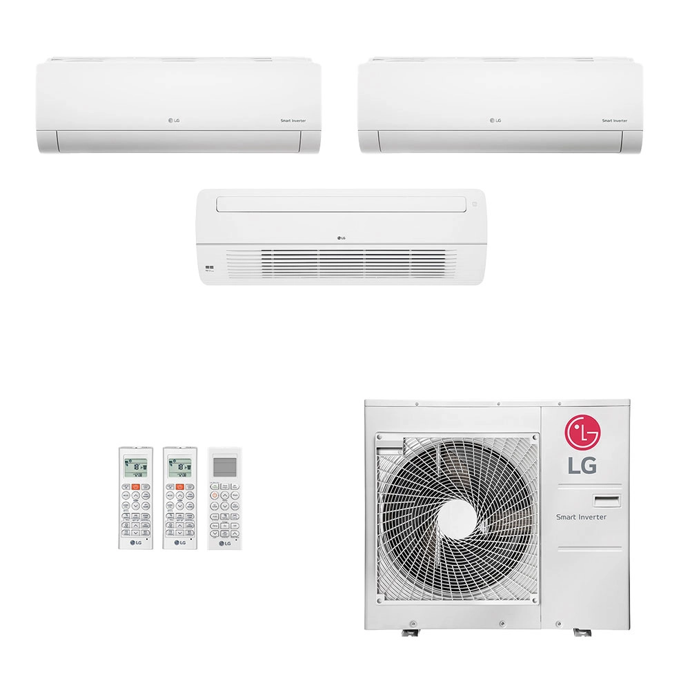 Ar-Condicionado Multi Split Inverter LG 30.000 (2x Evap HW 12.000 + 1x Evap Cassete 1 Via 18.000) Quente/Frio 220V