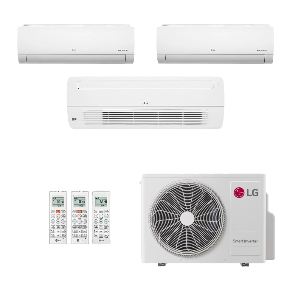 Ar-Condicionado Multi Split Inverter LG 30.000 (2x Evap HW 12.000 + 1x Evap Cassete 1 Via 18.000) Só Frio 220V