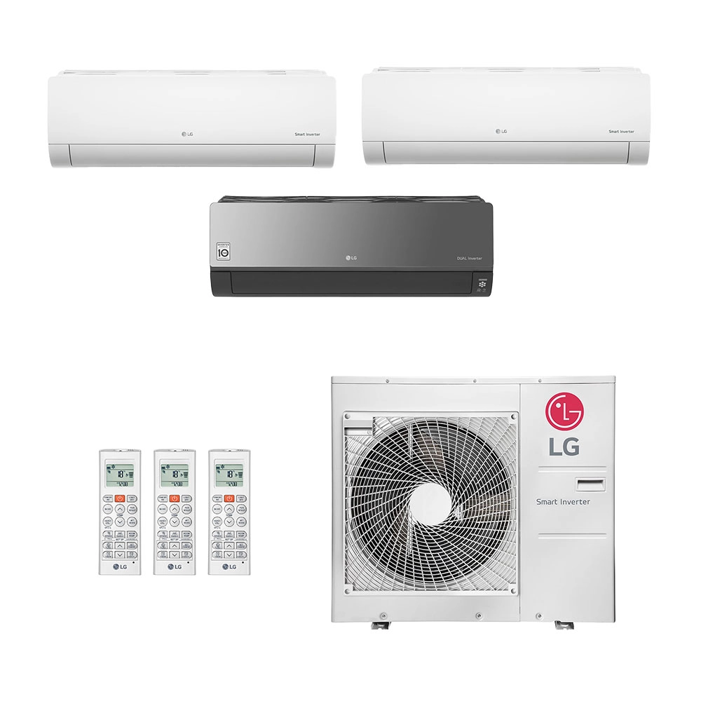 Ar-Condicionado Multi Split Inverter LG 30.000 (2x Evap HW 12.000 + 1x Evap HW Artcool 18.000) Quente/Frio 220V
