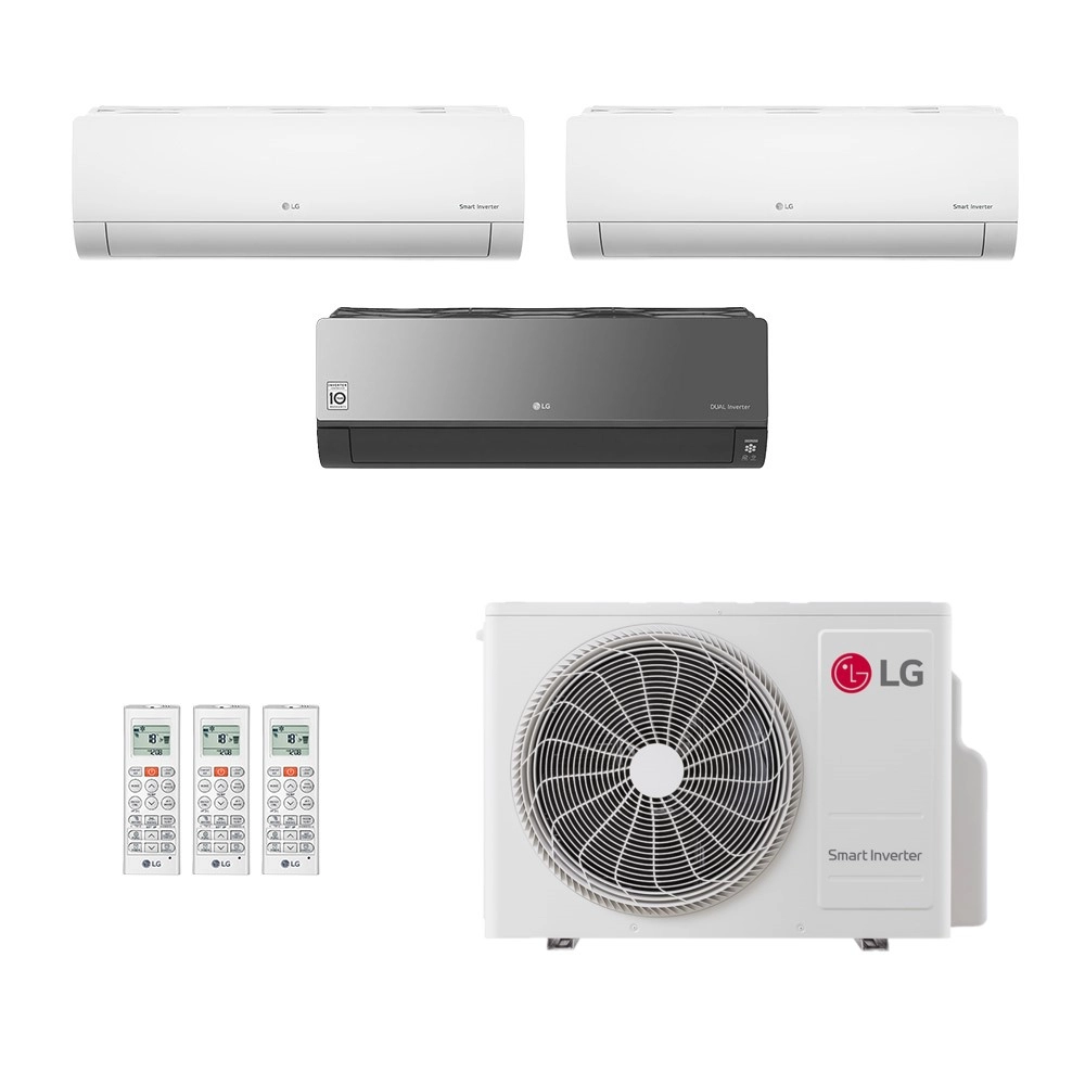 Ar-Condicionado Multi Split Inverter LG 30.000 (2x Evap HW 12.000 + 1x Evap HW Artcool 18.000) Só Frio 220V