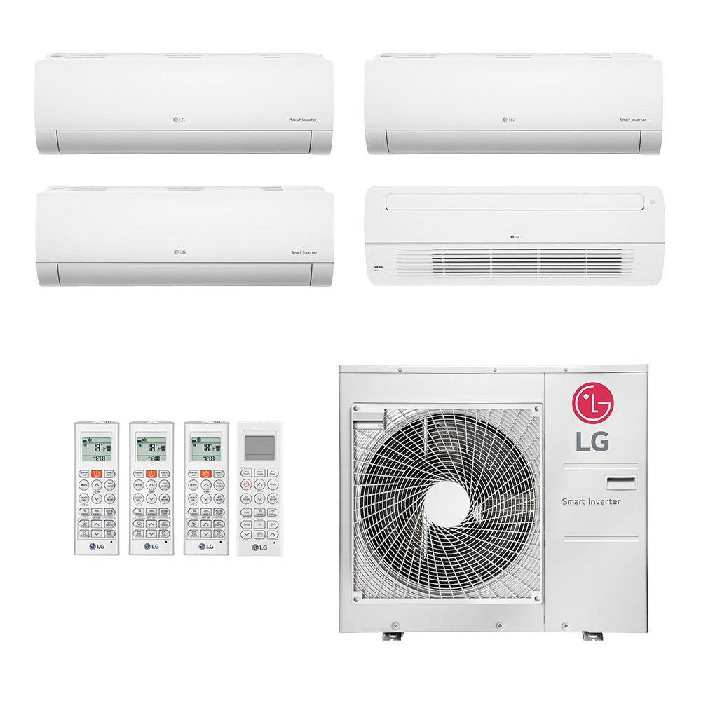 Ar-Condicionado Multi Split Inverter LG 30.000 (3x Evap HW 9.000 + 1x Evap Cassete 1 Via 12.000) Quente/Frio 220V