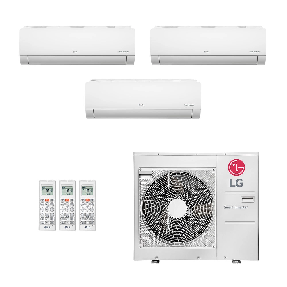 Ar-Condicionado Multi Split Inverter LG 36.000 (1x Evap HW 9.000 + 1x Evap HW 12.000 + 1x Evap HW 18.000) Quente/Frio 220V							